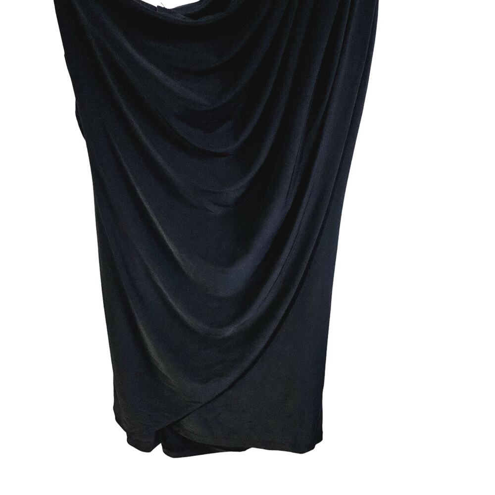 Eureka Women's 2X One Shoulder Ruffled Strap Mini Dress Black Glam Semi Formal - Picture 3 of 7